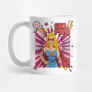 GRL Power Pop Art Super Hero Mug